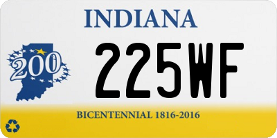 IN license plate 225WF