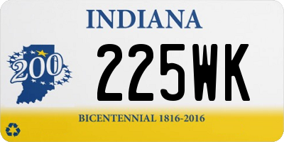 IN license plate 225WK