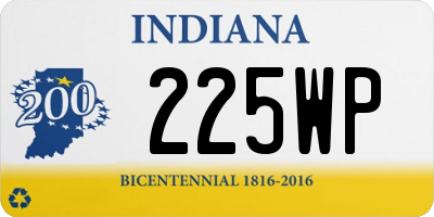 IN license plate 225WP