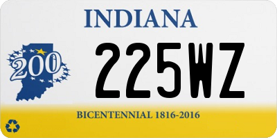 IN license plate 225WZ