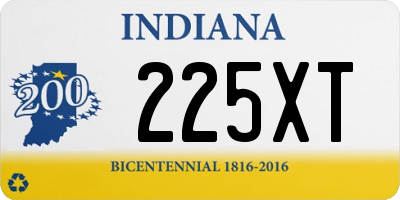 IN license plate 225XT
