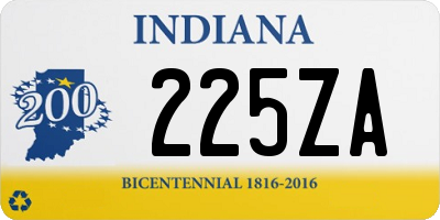 IN license plate 225ZA