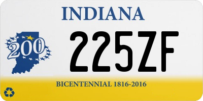 IN license plate 225ZF