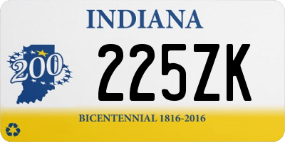 IN license plate 225ZK