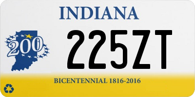 IN license plate 225ZT