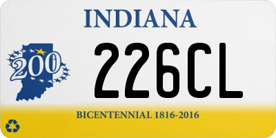 IN license plate 226CL