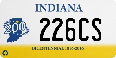 IN license plate 226CS