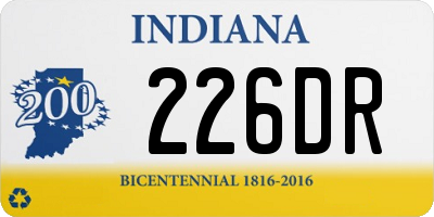 IN license plate 226DR