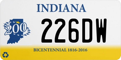 IN license plate 226DW