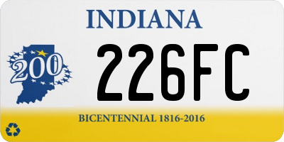 IN license plate 226FC