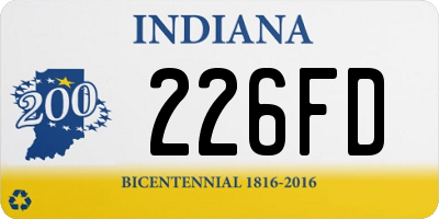 IN license plate 226FD