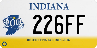 IN license plate 226FF