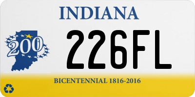 IN license plate 226FL