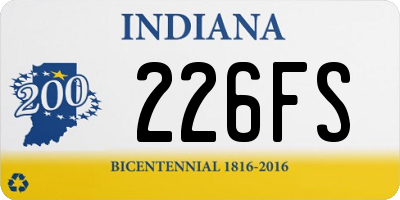 IN license plate 226FS