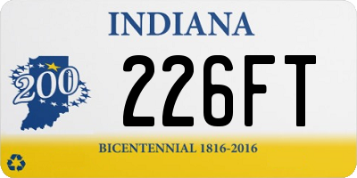 IN license plate 226FT