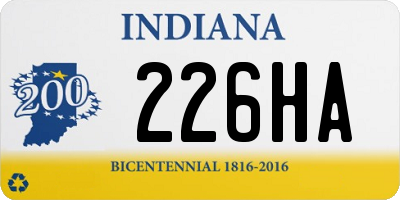IN license plate 226HA