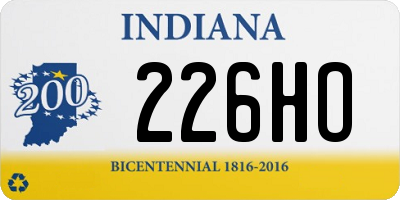 IN license plate 226HO