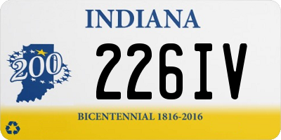 IN license plate 226IV