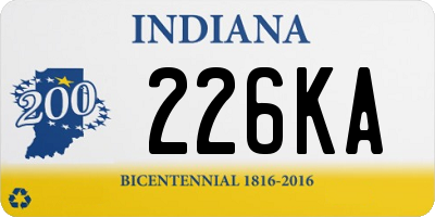 IN license plate 226KA