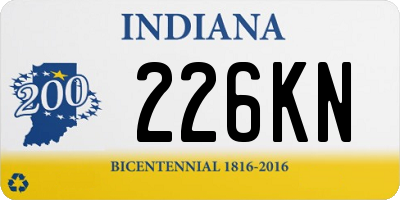 IN license plate 226KN