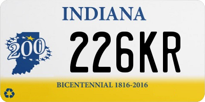 IN license plate 226KR