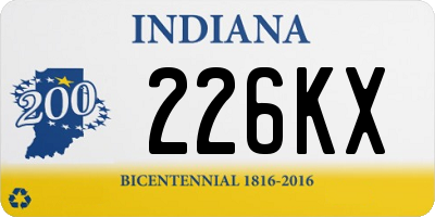 IN license plate 226KX