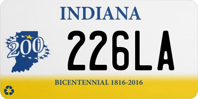 IN license plate 226LA