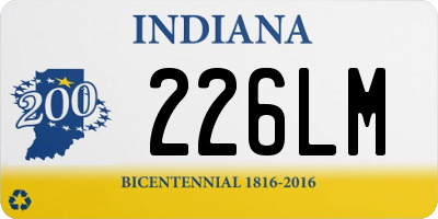 IN license plate 226LM