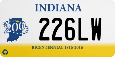 IN license plate 226LW