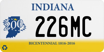 IN license plate 226MC