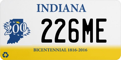 IN license plate 226ME