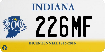 IN license plate 226MF