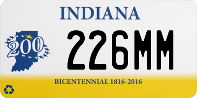 IN license plate 226MM