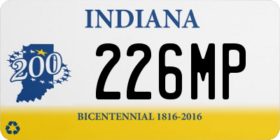 IN license plate 226MP