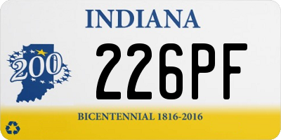 IN license plate 226PF