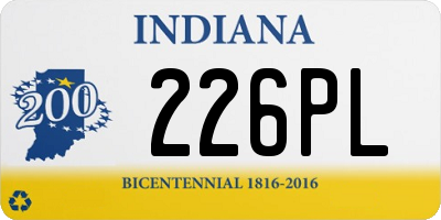 IN license plate 226PL