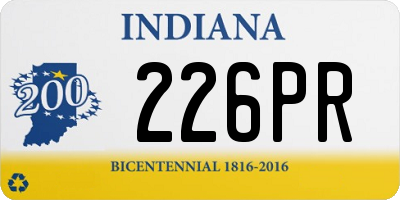 IN license plate 226PR