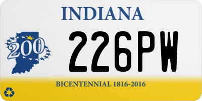 IN license plate 226PW