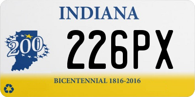 IN license plate 226PX