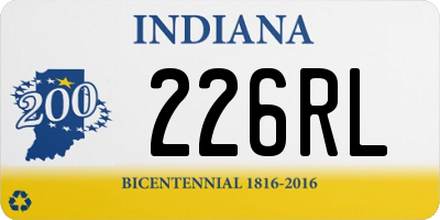 IN license plate 226RL