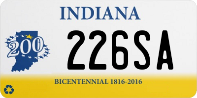 IN license plate 226SA