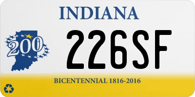 IN license plate 226SF