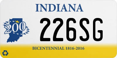 IN license plate 226SG