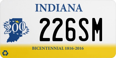 IN license plate 226SM