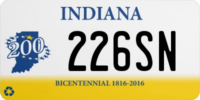 IN license plate 226SN