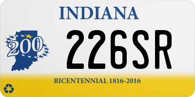 IN license plate 226SR