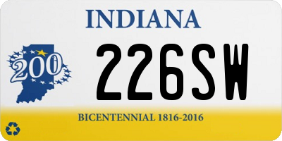 IN license plate 226SW