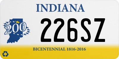 IN license plate 226SZ