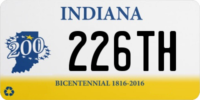 IN license plate 226TH