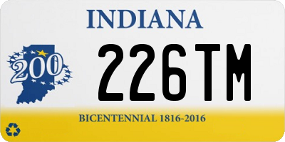 IN license plate 226TM